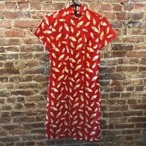 Cherry Fan Mandarin dress by Kenley Collins pinup